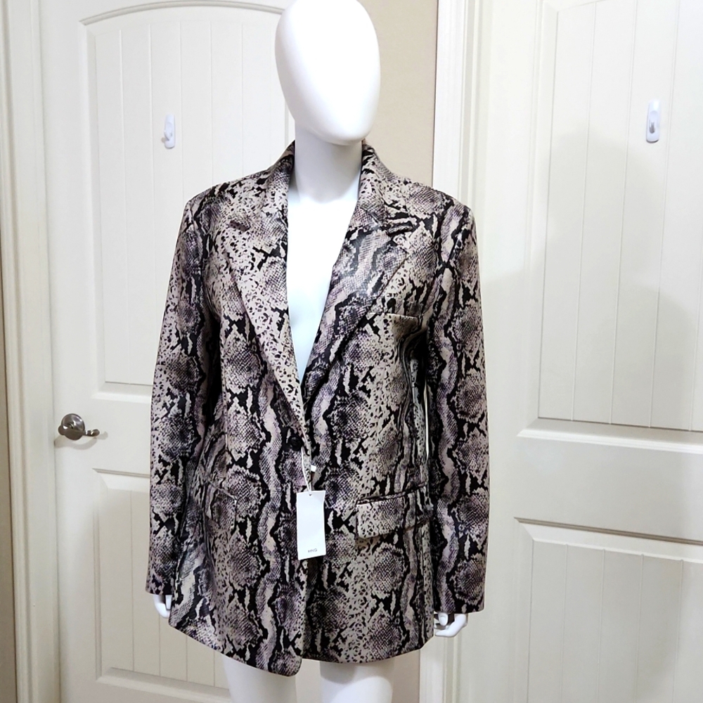 Mango Snake faux leather jacket